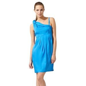 Love Moschino Blue Asymmetrical Shoulder Dress, size 8, NWT